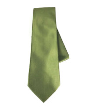St. Patrick Men's Tie & Hanky Set Solid Olive Green Microfiber 3.5" Wide