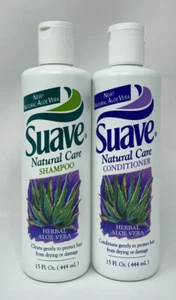 Vintage SUAVE Natural Care Shampoo & Conditioner Set Aloe Vera 15 oz Prop 90’s - Picture 1 of 6