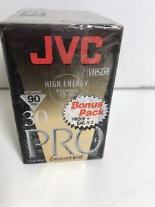 JVC 3-Pack Of New Compact VHS High Energy Magnelite, EP Mode 90 Min.Tapes