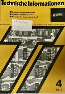Grundig Technische Informationen Heft 4 von 1975 Zeitschrift für Elektronik... - Bild 1 von 1