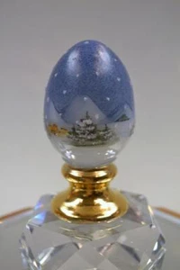 FENTON EGG OPAL WHITE 14K GOLD Frit Forest Scene #d 203 5140Z7 MIB freeUSAship - Picture 1 of 5
