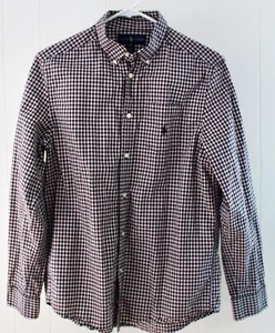 Ralph Lauren Shirt XL 18 20 Blue Red Plaid Polo Player Long Sleeves Pocket - Picture 1 of 4