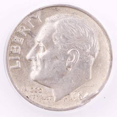 ERROR 1964 D Roosevelt Dime ANACS AU58 Rim Clip Certified 10c Cover