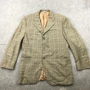 Canali Sport Coat Men 40R US 50 EUR Brown Houndstooth 3 Button Italy Blazer Wool - Picture 1 of 15