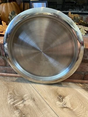Frontgate 20” Round Stainless Steel Serving Tray Hot Cold - Image 1 of 4