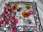 Laura Ashley Scarves Lot Floral Abstract  Silk Geometric Floral Pink Grey Orange