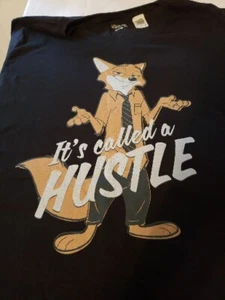 Disney Zootopia Nick WildIe Its Called A Hustle Black XL Womens Short Sleeve T - Picture 1 of 7