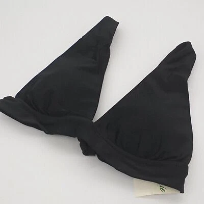 Aerie Bikini Top Womens Medium Tie Longline Triangle Swim Black M - Image 1 of 4