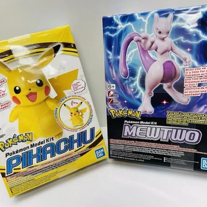 Bandai Pokemon Plamo PIKACHU & MEWTWO Figure Hobby Model Kits 2020 - BRAND NEW - Picture 1 of 19