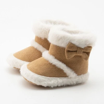Baby девочек мальчиков новорожденного ребенка ясельного возраста мягкая обувь теплый ботильоны меха с подкладкой зимние США - Изображение 1 из 4