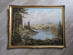 Original John Corcoran Gemälde englische Landschaft Landhaus im vergoldeten Rahmen - Bild 1 von 19