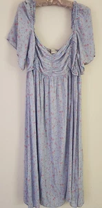 Auguste The Label ~ Soft Blue Dainty Floral Shirred Midi Dress ~ XXL 16 18 - Picture 1 of 8