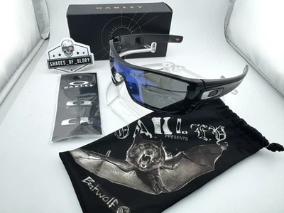 OAKLEY BATWOLF BLACK INK W/ BLUE MIRROR AFTERMARKET POLARIZED SUNGLASSES OO9101 - Image 1 of 4