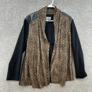 JM Collection Women's Jacket Size 16 Animal Print Multicolor Open Front - Picture 1 of 10