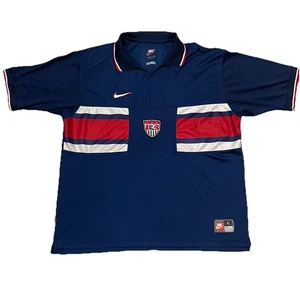 Rare Vintage 95-97 Nike USA USMNT Away Jersey Mens Large Blue Soccer - Picture 1 of 8
