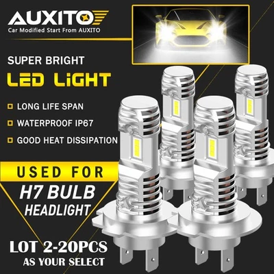 2-100X AUXITO H7 LED Headlight Bulb Kit High Low Beam Lamps 6000K Error Free Q10 - Image 1 of 4