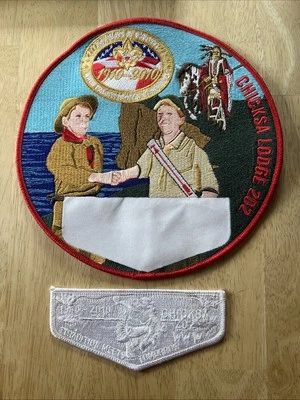 BSA Chicksa Lodge 202 Jacket & Ghost Flap Patches 1910-2010 - Image 1 of 4