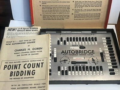 1950's Autobridge Play-Yourself Card Game 1950 Autobridge Course Book By Goren - Image 1 of 4