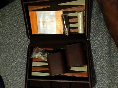 Vintage Backgammon Magnetic Home / Travel Game Zipper Case Julius KAYSER & Co. - Image 1 of 4