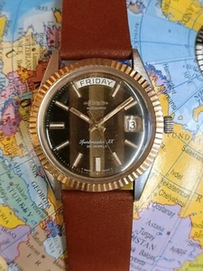 AUTHENTIC FELCA SPORTSMASTER 25 JEWELS PRESIDENT SWISS MEN'S AUTOMATIC VINTAGE - Picture 1 of 20