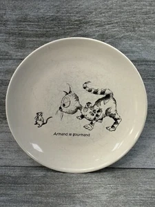 Cats Of Paris Kiss That Frog Cleen Armand The Greedy 8” Plate Armand Le Gourmand - Picture 1 of 8