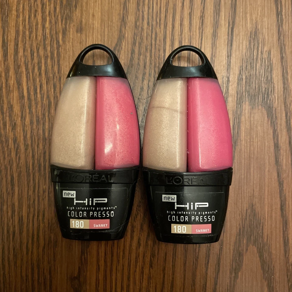 (2) TWO - L'Oreal HiP Color Presso Lip Gloss Duo #180 Swanky 0.34 fl. oz. NWOB - Image 1 of 1