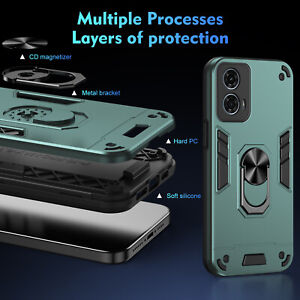 For Motorola Moto G24 Power, Luxury Hybrid Armor Anti-Slip KickStand Case Cover