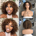 #4/27 Deep Wave Lace Front Wigs Human Hair Strawberry Brown Highlights 4X1 Lace
