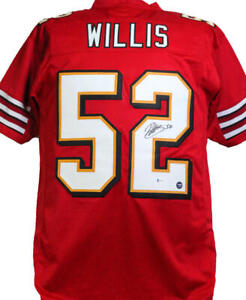 Patrick Willis Autographed Red Pro Style Double Stitch Jersey- Beckett W *Black