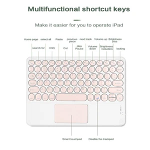 Circular button Rechargeable mute With touchpad Wireless Bluetooth keyboard mini - Picture 1 of 15