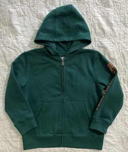Child Duluth Trading Co Full Zip Hoodie, 7, Green, Cotton Blend, Back Sleeve Hit - Picture 1 of 4