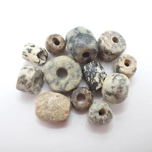 12 pcs MALI GRANITE STONE Africa Dogon trade beads ancient antique collection - Picture 1 of 4