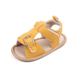 Newborn Birthday Gift Baby Boy Crib Shoes Infant PreWalker Rubber Summer Sandals