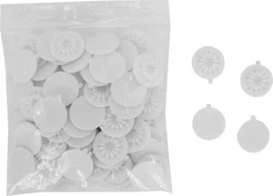 (100) CD Jewel Box Adhesive Backed White Spider Hubs Rosettes Caps DVD #CDNRSPWH - Imagen 1 de 3