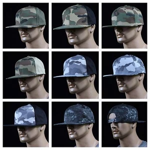 Gorra de béisbol estructurada corona alta para hombre espalda a presión lisa ejército camuflaje caza - Imagen 1 de 30