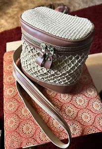 Etienne Aigner Vintage Basket Cross Body Purse w Faux Leather Detail - Picture 1 of 1