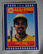 1986 Burger King All-Pro #1 Tony Pena Pittsburgh Pirates Baseball Card 