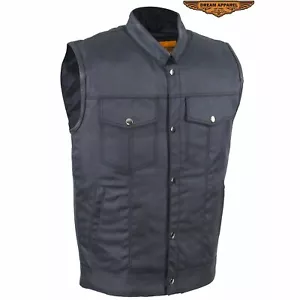 Men's Motorcycle Club Textile Vest With Gun Pocket - Picture 1 of 8
