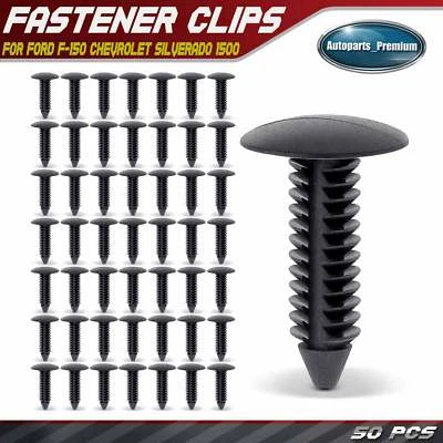 50x 7.94 mm Nylon Shield Panel Retainer Clips Push-Type for Ford GMC Chevrolet - Image 1 of 4