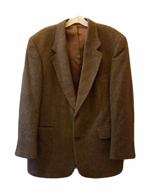 Blazer Abrigo Deportivo CHERESKIN Talla 42R Marrón 2 Botones Mezcla Cabello Camello Completamente Forrado  Foto 1 de 4