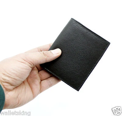 Small RFID Real Leather Wallet Men Credit Card Holder Case Coin Purse 48 Black - Image 1 of 4