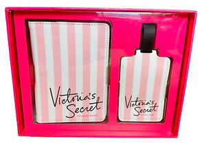 Victoria Secret PASSPORT ID Holder COVER CASE TRAVEL LUGGAGE TAG 2PC GIFT SET.