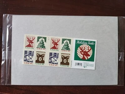 SEALED US Stamps Holiday Knits Booklet of 20 Stamps 41 CENT FACE MNH - Image 1 of 2