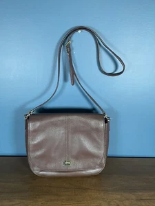 R.L.L RALPH LAUREN Leather Crossbody Purse Saddle Bag Brown Cow Leather - Picture 1 of 8