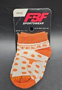 1 PAIR NCAA Texas Longhorns Socks Size Infant 0-3 NEW - Picture 1 of 3