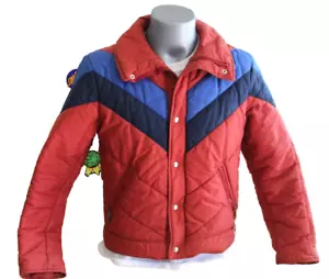 Vintage CEVAS Men’s Ski Jacket Red / Blue Insulated. Size Medium 1980s. - Picture 1 of 18