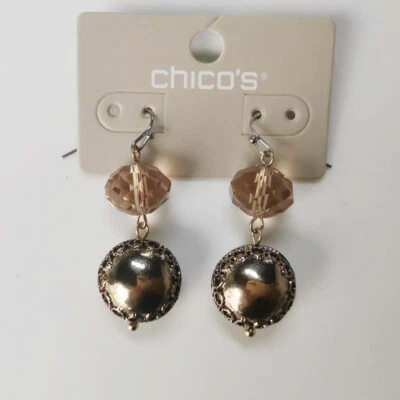 全新 Chicos 水晶珠吊坠耳环 礼物 时尚 女士 派对假日珠宝首饰 — 第 1/3 张图片