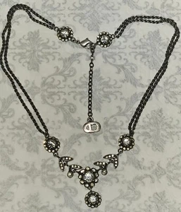 Authentic Vintage Christian Dior Crystals Necklace Antique Victorian style MINT - Picture 1 of 11