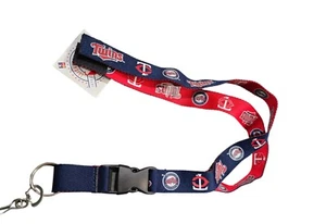 MLB Minnesota Twins 2 Tone Lanyard Keychain Reversible Double Sided Licensed New - Picture 1 of 1
