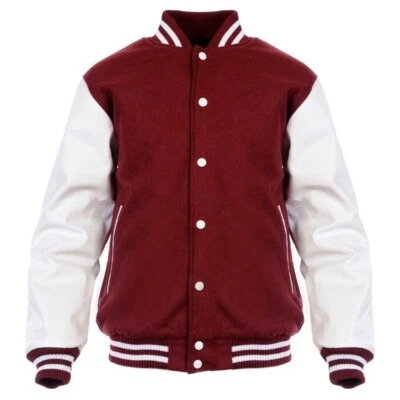 Letterman Classic American Cardinal and White Varsity jacket - Image 1 of 3